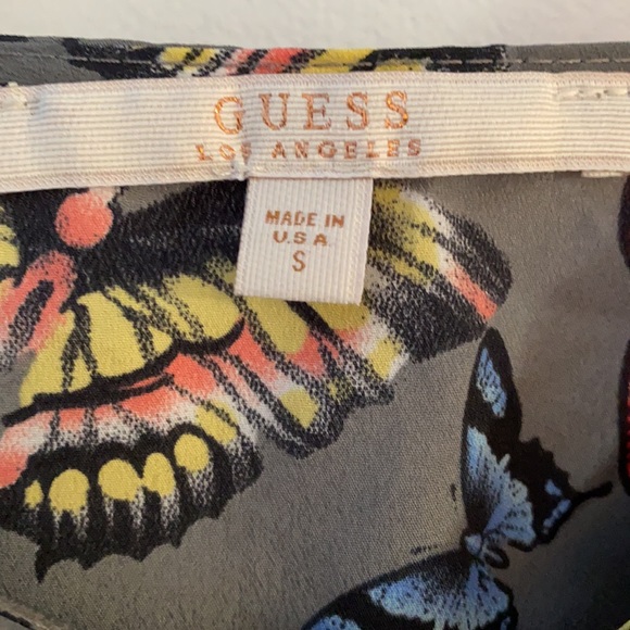 Guess Los Angeles Camisole Butterfly Tank Top Crop Size S - Picture 4 of 5